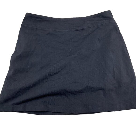 Athleta Skirt‎ Women Medium 30W x 17L Black Cotton Stretch Mini Casual Flaws - Picture 1 of 9